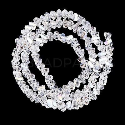 Electroplate Transparent Glass Beads Strands EGLA-Q139-01A-A01-1