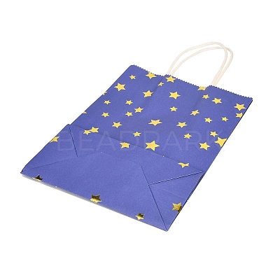 Gold Stamping Star Paper Gift Bags with Handles TH-CBA170C-06-1