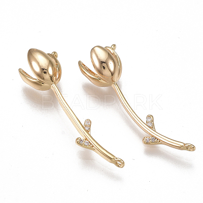 Brass Links Peg Bails KK-T038-417G-1
