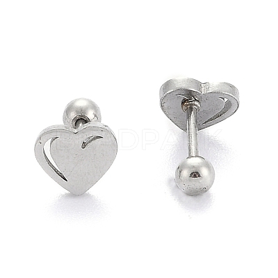 Tarnish Resistant 201 Stainless Steel Barbell Cartilage Earrings EJEW-R147-38-1