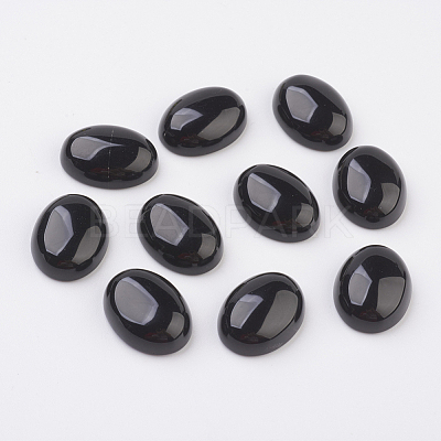 Natural Obsidian Flat Back Cabochons G-G741-18x25mm-20-1