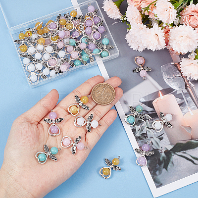 40Pcs Imitation Gemstone Acrylic Pendants FIND-PH0008-11-1