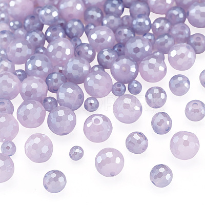 105Pcs 3 Styles Electroplate Opaque Solid Color Glass Beads Strands GLAA-TA0004-40A-1