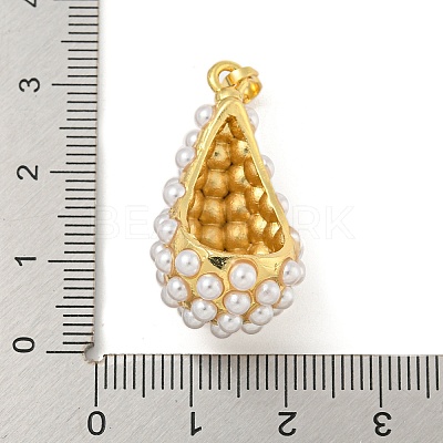 Rack Plating Brass & ABS Plastic Imitation Pearl Pendants KK-N255-03B-G-RS-1