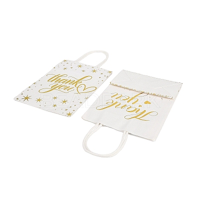 2 Styles Gold Stamping Thank You Paper Gift Bags with Handles TH-CBA170C-01-1