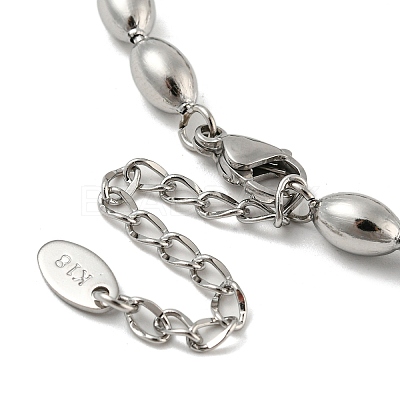 Non-Tarnish 201 Stainless Steel Rugby Beaded Chain Bracelets BJEW-G696-01C-P-1