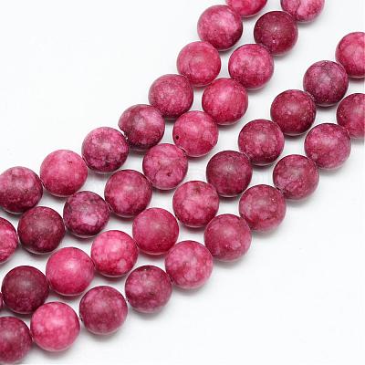 Natural White Jade Bead Strands G-R297-8mm-32-1