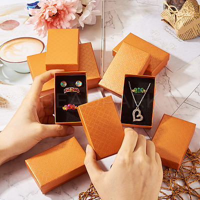 Rectangle Cardboard Paper Jewelry Box CON-TAC0015-01G-1