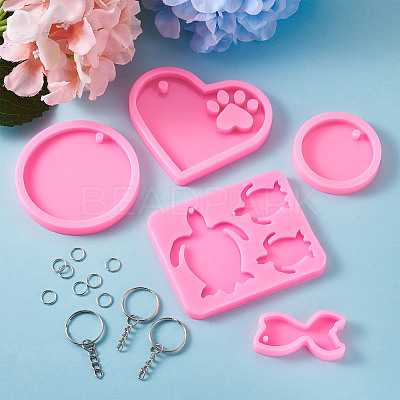 DIY Keychain Silicone Molds Kits DIY-TA0008-64-1