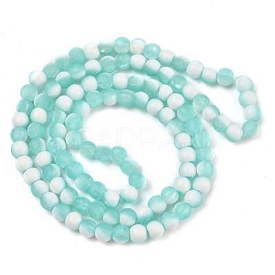Frosted Crackle Glass Beads Strands GLAA-U001-6mm-M02-1