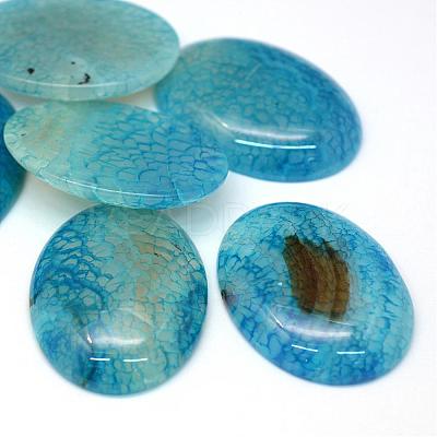 Oval Dyed Natural Crackle Agate Cabochons G-R349-30x40-01-1