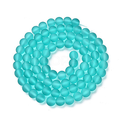 Baking Paint Transparent Glass Bead Strands X-GLAA-S031-10mm-18-1