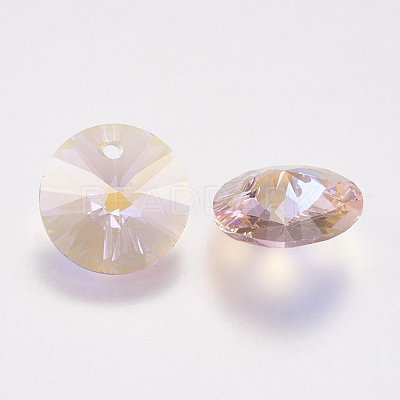 Faceted Glass Rhinestone Charms RGLA-F049-8mm-223PS-1
