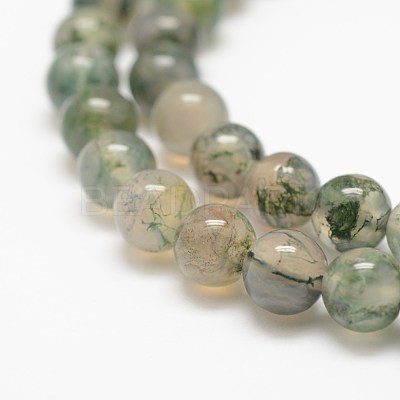 Natural Moss Agate Beads Strands X-G-F453-4mm-1