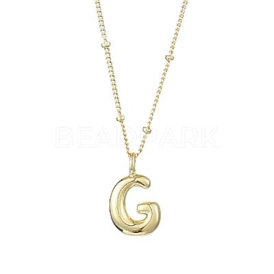 1Pc Initial Letter Brass Pendant Necklaces NJEW-YW0001-24G-1