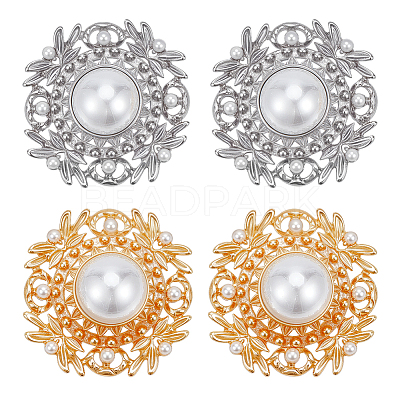 4Pcs 2 Colors 1-Hole Alloy Shank Buttons FIND-NB0006-76-1