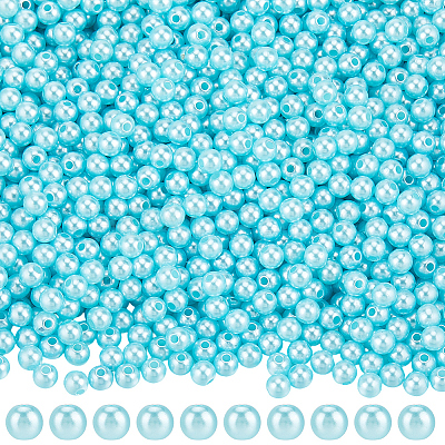 Spray Painted ABS Plastic Imitation Pearl Beads OACR-PA0001-38A-03-1
