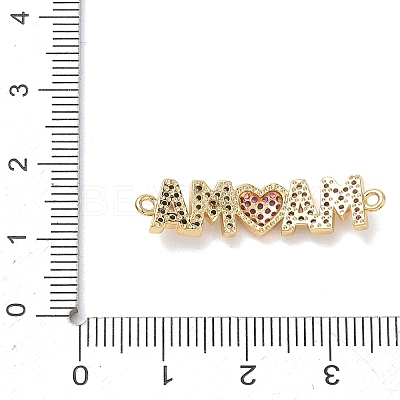 Mother's Day Brass Micro Pave Cubic Zirconia Links KK-T084-03B-G-1