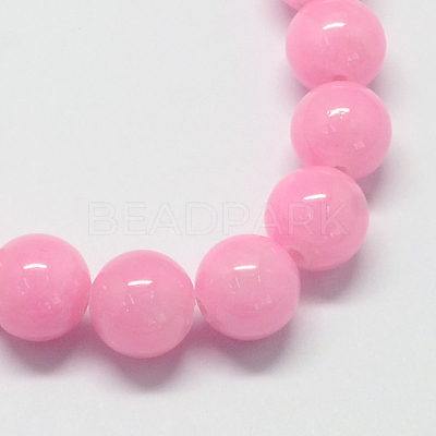 Natural Dyed Yellow Jade Gemstone Bead Strands G-R271-6mm-Y02-1