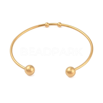 Fashion 304 Stainless Steel Cuff Bangles Torque Bangles BJEW-H473-01G-1