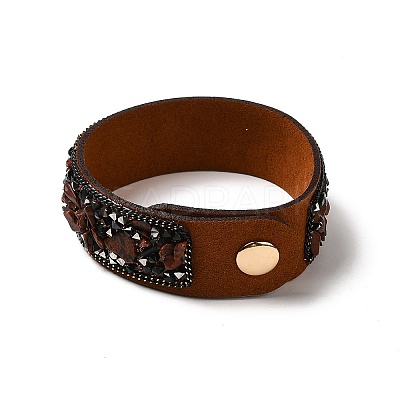 Faux Suede Snap Cord Bracelet BJEW-F428-07-1