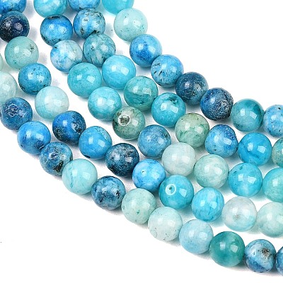 Natural Gemstone Hemimorphite Round Beads Strands G-L145-6mm-01-1