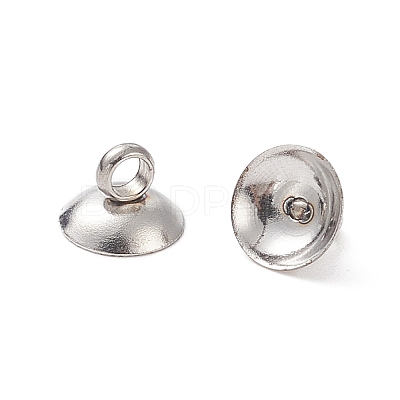 304 Stainless Steel Bead Cap Pendant Bails STAS-G224-24P-10-1