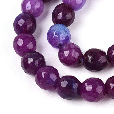Dyed Natural White Jade Beads Strands G-T139-6mm-60-15-1