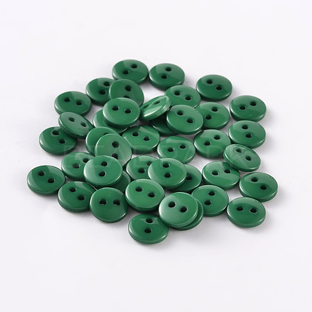 2-Hole Flat Round Resin Sewing Buttons for Costume Design BUTT-E119-18L-14-1