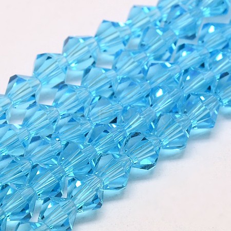 Imitate Austrian Crystal Bicone Glass Beads Strands GLAA-F029-6x6mm-19-1