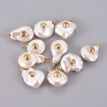 Natural Cultured Freshwater Pearl Pendants PEAR-F008-31G-03-1