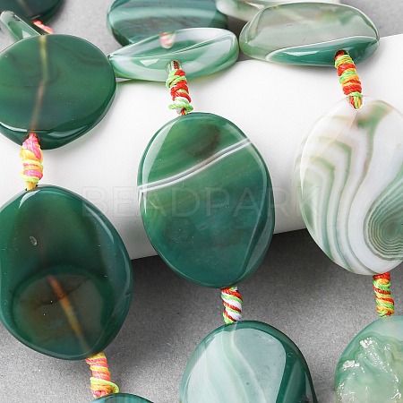 Natural Banded Agate Beads Strands G-P605-L02-01-1