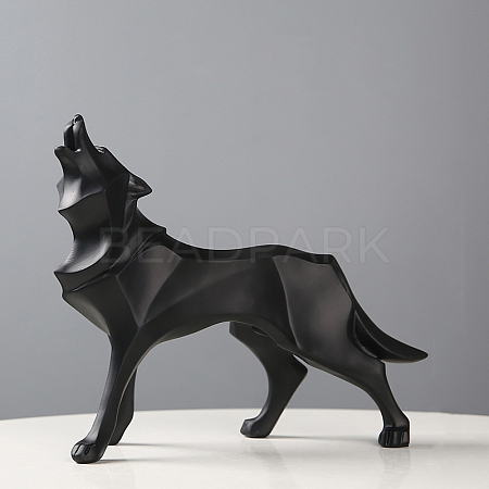 Resin Crafts Wolf Statue WOLF-PW0001-20B-1