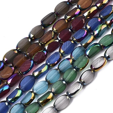 Electroplate Frosted Glass Beads Strands EGLA-S193-01A-C-1