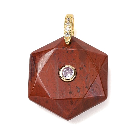 Natural Red Jasper Faceted Pendants G-B188-03G-04-1
