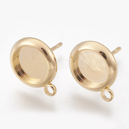 Brass Stud Earring Settings KK-S345-021G-1