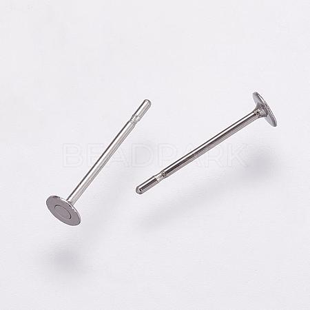 Non-Tarnish 304 Stainless Steel Stud Earring Settings STAS-K146-009-3mm-1