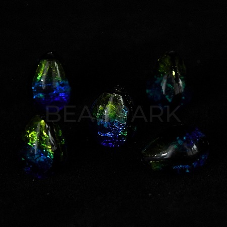 Gradient Color & Luminous Handmade Silver Foil Lampwork Beads LAMP-I028-07B-1