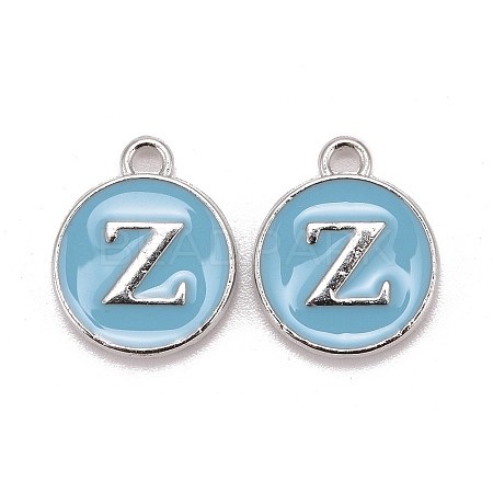 Platinum Plated Alloy Enamel Charms ENAM-S118-04Z-P-1
