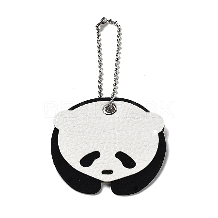 Imitation Leather Panda Pendant Decorations HJEW-M006-01-1