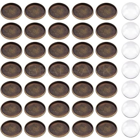 HOBBIESAY 50Pcs Tibetan Style Brass Plain Edge Bezel Cups KK-HY0001-22-1