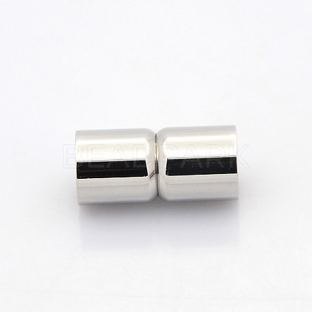 Tarnish Resistant Column 304 Stainless Steel Magnetic Clasps with Glue-in Ends STAS-N041-03-1