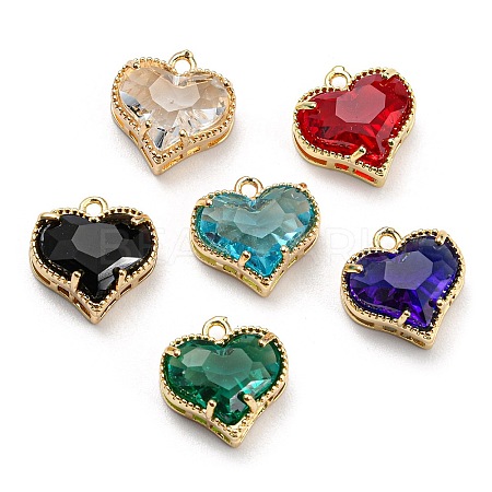 Golden Tone Brass Charms KK-D038-02G-1