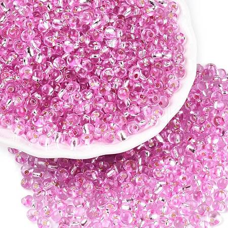 6/0 Baking Paint Transparent Fringe Glass Seed Beads SEED-N006-06G-1