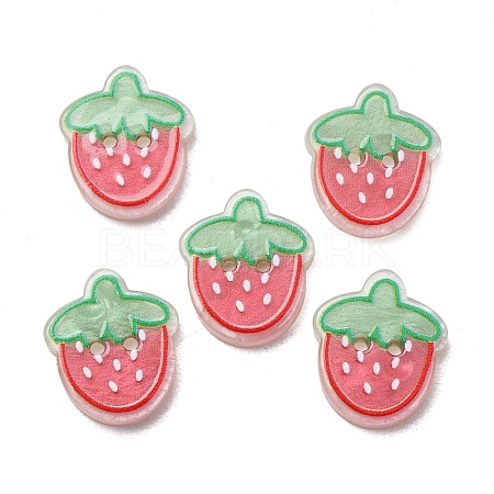 2-Hole Printed Opaque Resin Buttons RE-CBA2C75-04E-1