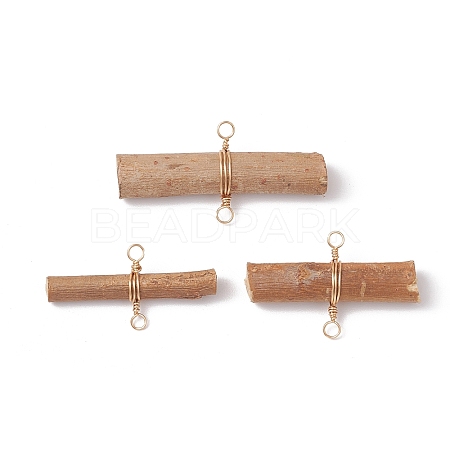 Wooden Sticks Connector Charms PALLOY-JF03394-02-1