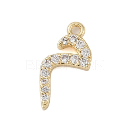 Rack Plating Brass Micro Pave Clear Cubic Zirconia Pendants KK-A224-03M-G-1