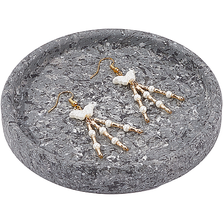 1Pc Flat Round Ceramic Jewelry Display Trays AJEW-BBC0002-49A-1