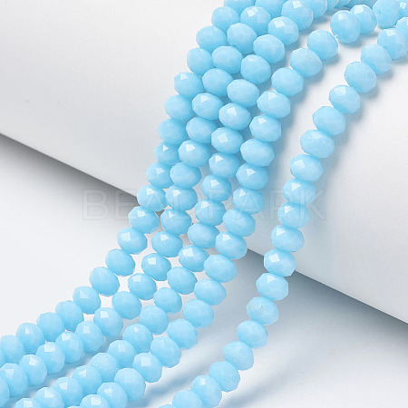 Opaque Solid Color Glass Beads Strands LS-EGLA-A034-P8mm-D08-1