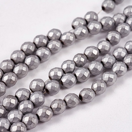 Electroplate Non-magnetic Synthetic Hematite Beads Strands G-J169C-4mm-07-1